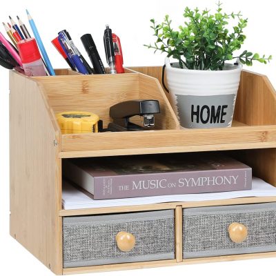 bamboo desk organizer