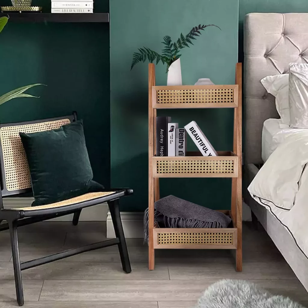 3-Tier Rattan Bookshelf