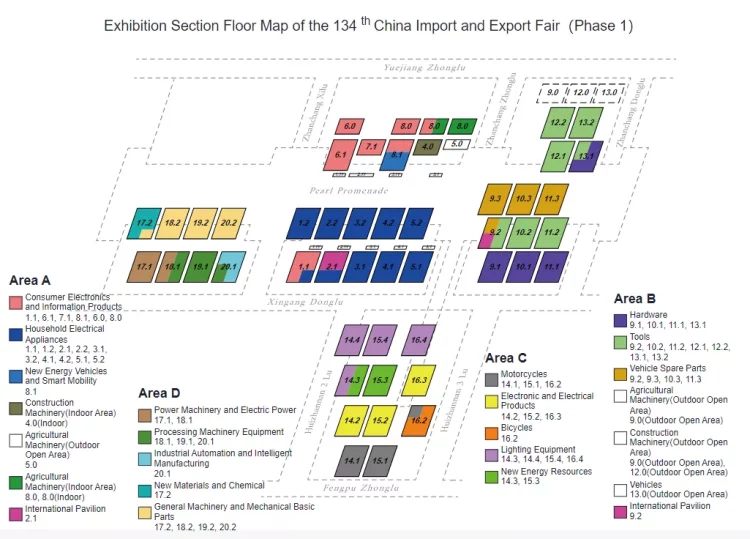 Exhibition Section Floor Map of the 134 th China Import a !A