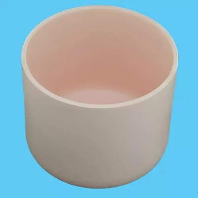 152mm diameter pink alumina cylindrical crucible