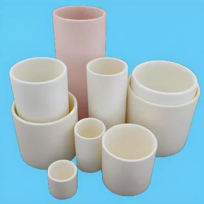 Heat-resistant alumina cylindrical crucible