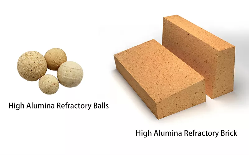High alumina refractory balls and high alumina refractory bricks