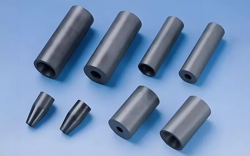Highly durable boron carbide ceramic nozzle offering superior wear resistance in abrasive environments. Boron carbide ceramic nozzle designed for high wear resistance in sandblasting and industrial applications.