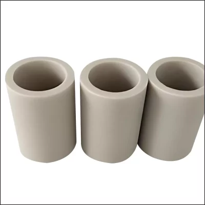 Custom aluminum nitride ceramic tube with complex geometry and precision engineering