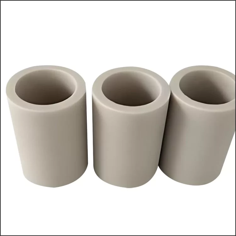 Custom aluminum nitride ceramic tube with complex geometry and precision engineering
