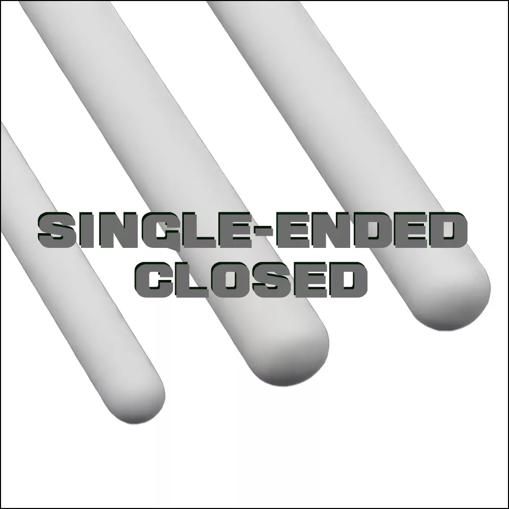 Boron nitride ceramic tube with one end closed for high temperature and vacuum applications