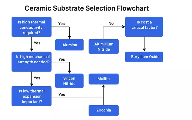 Fig8., Flowchart guiding how to select the right ceramic substrate material For Your Use