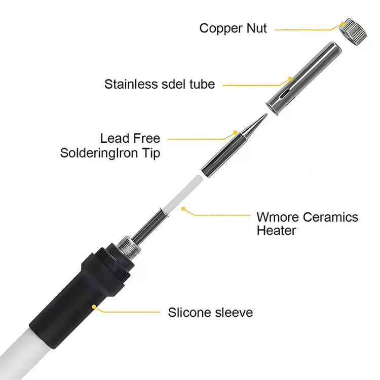 Replacement ceramic heater for soldering iron