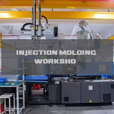 Injection molding workshop with production equipment for ceramic components.