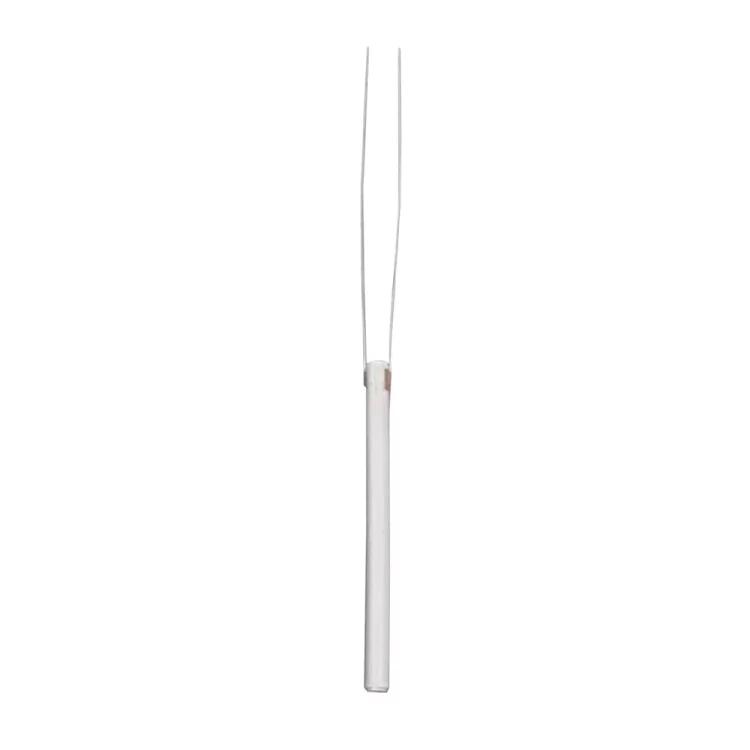 Miniature ceramic heating rod used in dental cleaning equipment.