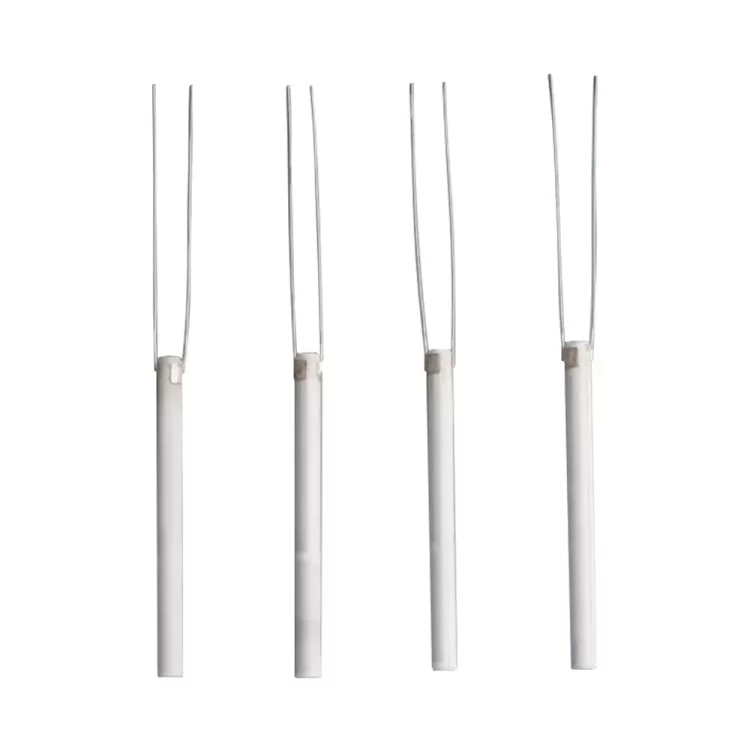 High-power ceramic heater element featuring a central hole for soldering iron applications.