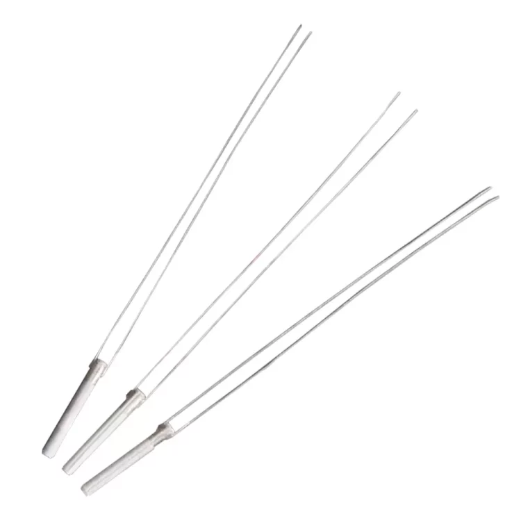 Compact 100W ceramic heating element with inner double-hole structure.