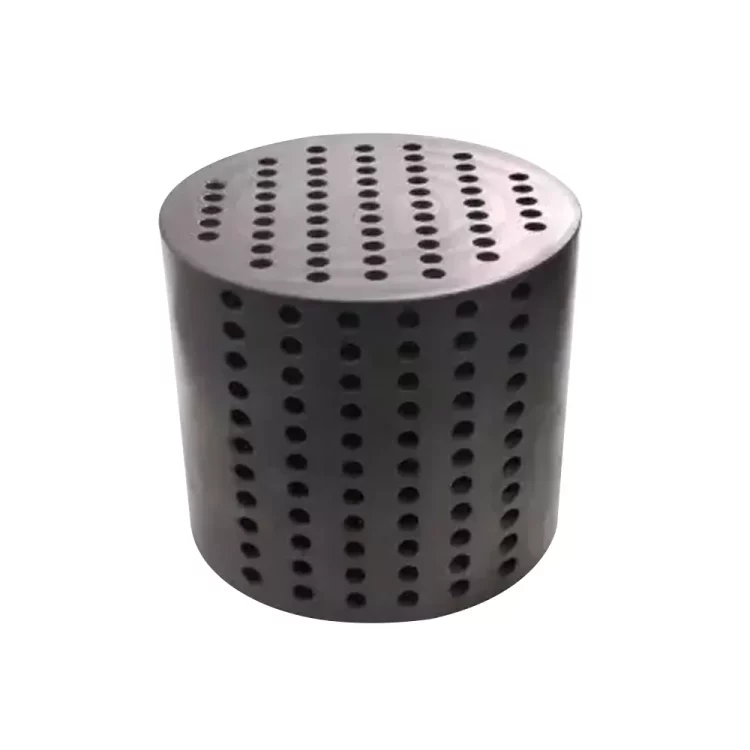 Silicon carbide heat exchange block with precision holes for efficient heat transfer in high temperature systems