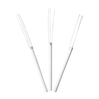 High-temperature ceramic heater element used in soldering tools.