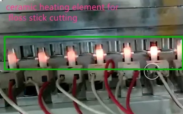 Integration of ceramic heater inside water flosser for precise temperature control.