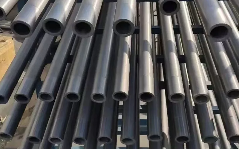 Silicon carbide rollers used in kiln and furnace conveyor systems