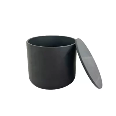 High temperature silicon carbide round crucible used for metal melting and thermal processing