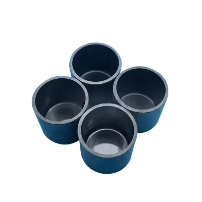 Silicon carbide round crucible for high temperature industrial heating and material processing