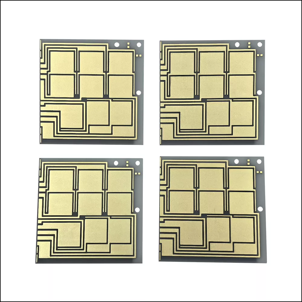 Cross-section of AMB substrate showing copper-to-ceramic bonding interface using active metal brazing technology