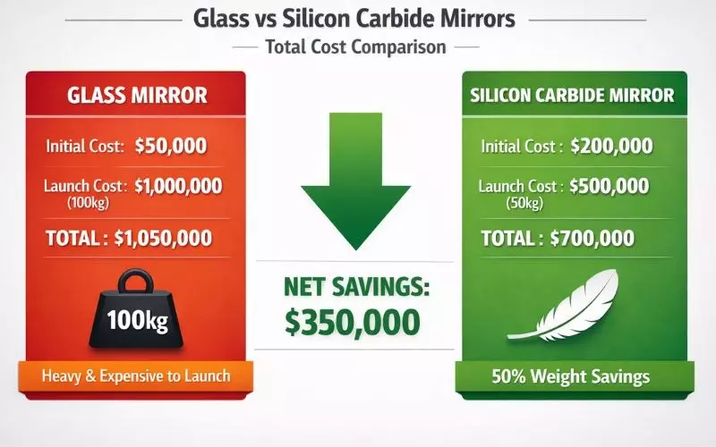 Glass vs silicon carbide mirror cost analysis
