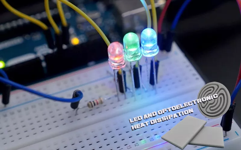 Aluminum nitride heat sinks are used for heat dissipation in LEDs and optoelectronic devices.