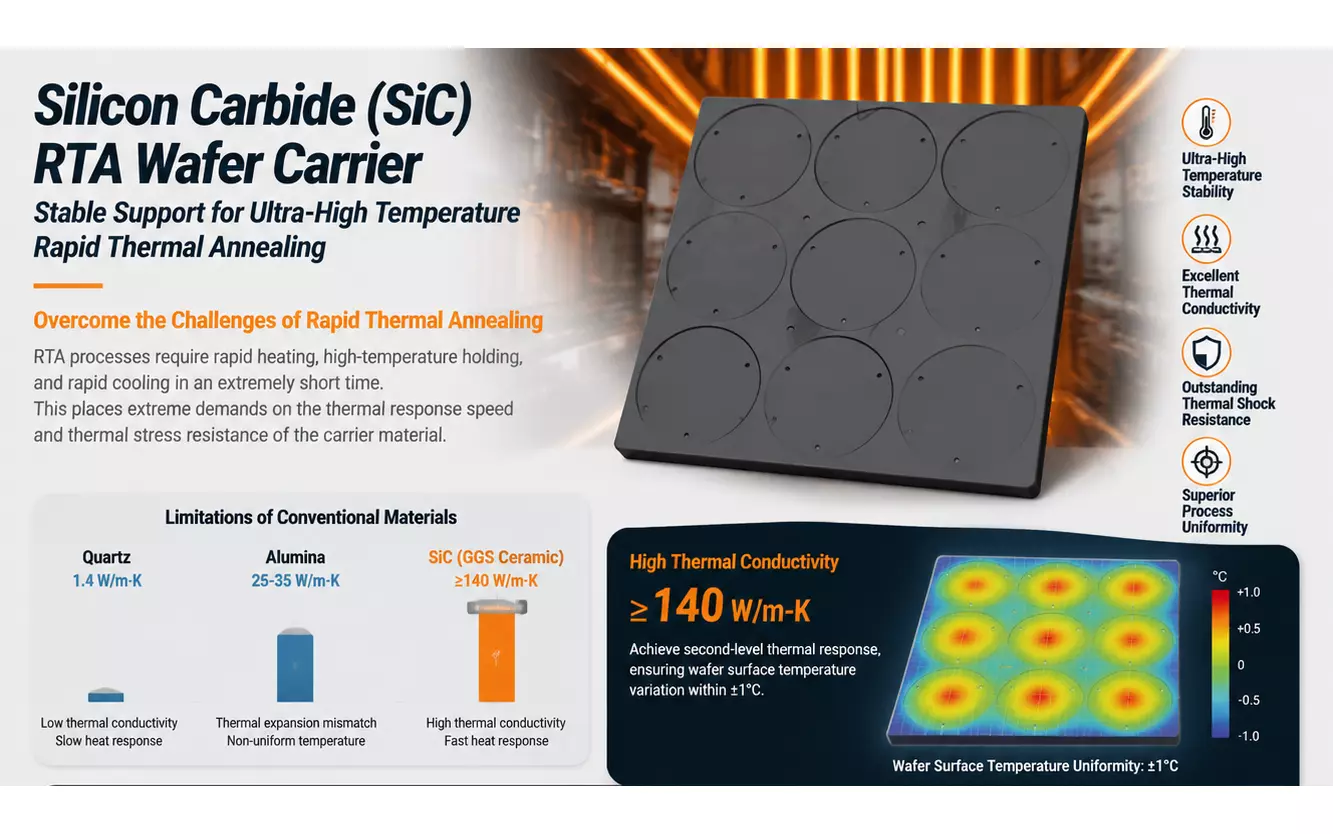 Advantages of Silicon Carbide RTA Carriers-Stable support for ultra-high temperature rapid annealing