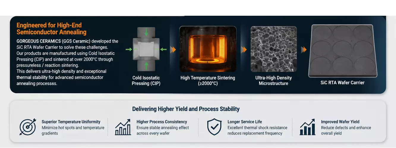 Advantages of Silicon Carbide RTA Carriers-Stable support for ultra-high temperature rapid annealing