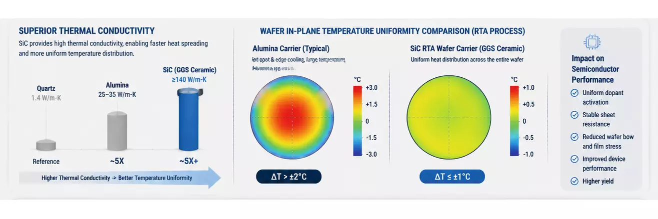 Advantages of Silicon Carbide RTA Carriers-Ensure uniform temperature control within the wafer surface