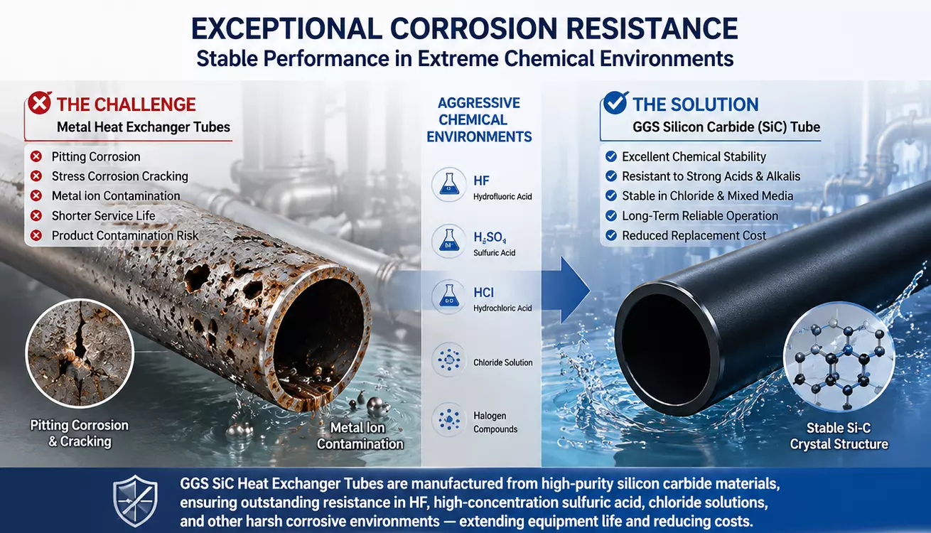Performance advantages of silicon carbide heat exchange tubes-Stable operation in extreme corrosive environments
