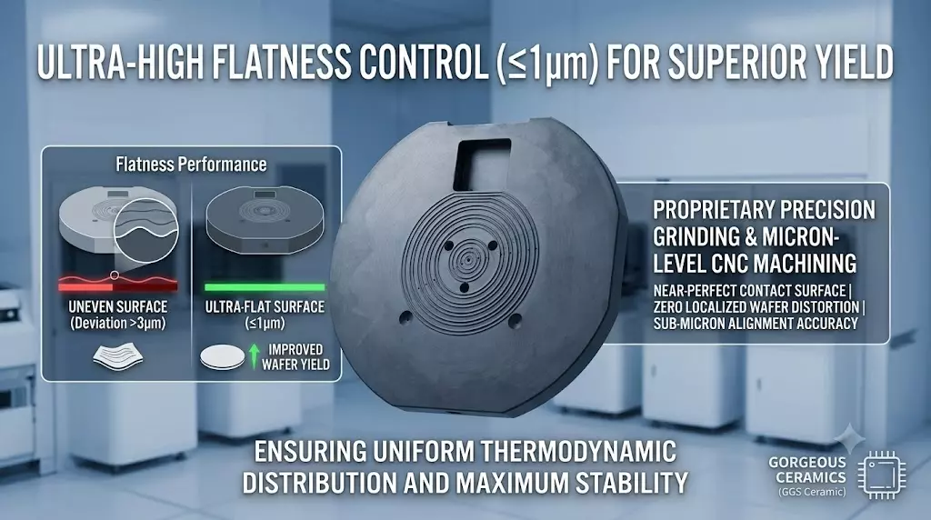 Performance advantages of silicon carbide ring chucks-Extremely high flatness control (≤1μm)