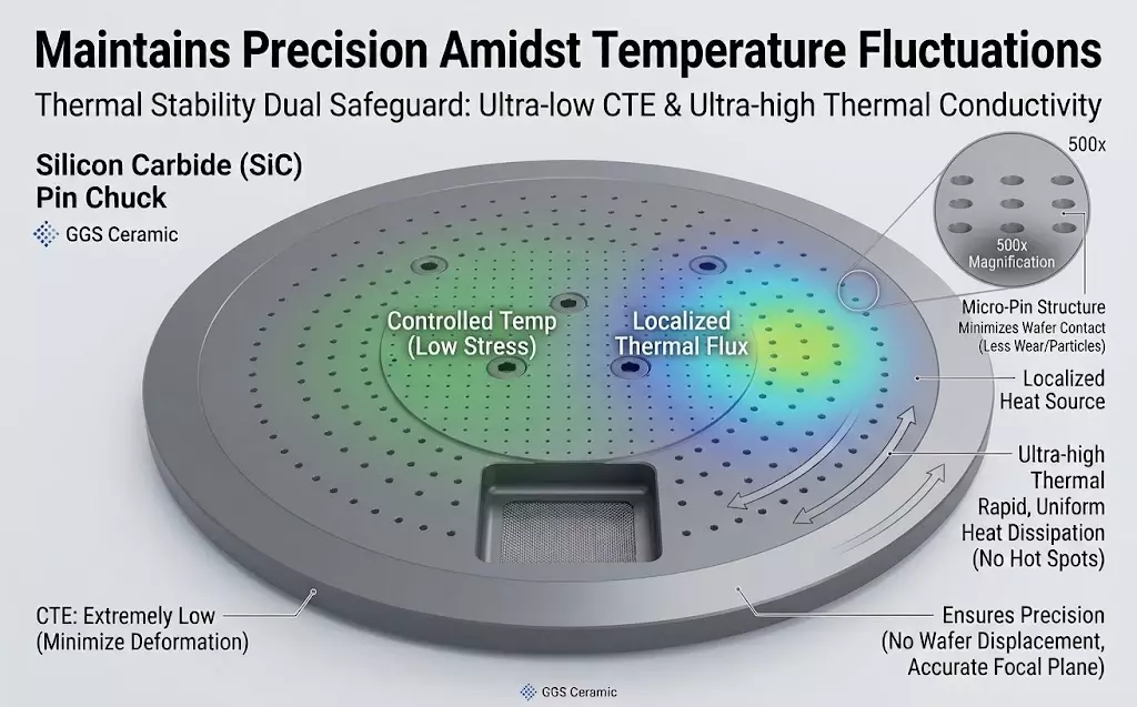 Advantages of Silicon Carbide Bumped Vacuum Cups-Maintains accuracy despite temperature fluctuations; minimizes the impact of thermal stress