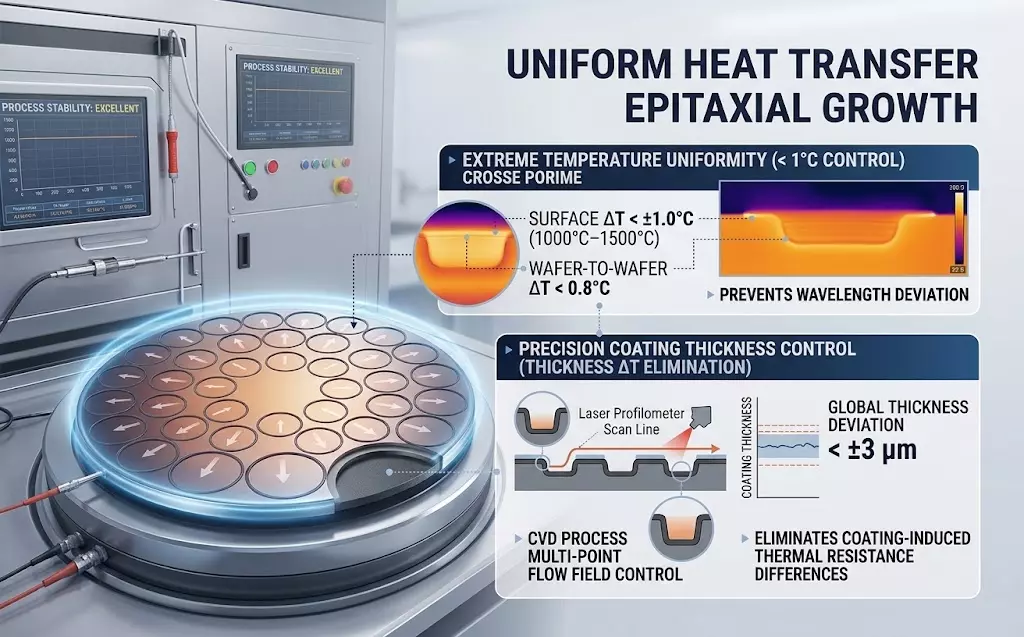 Uniform heat transfer epitaxial growth