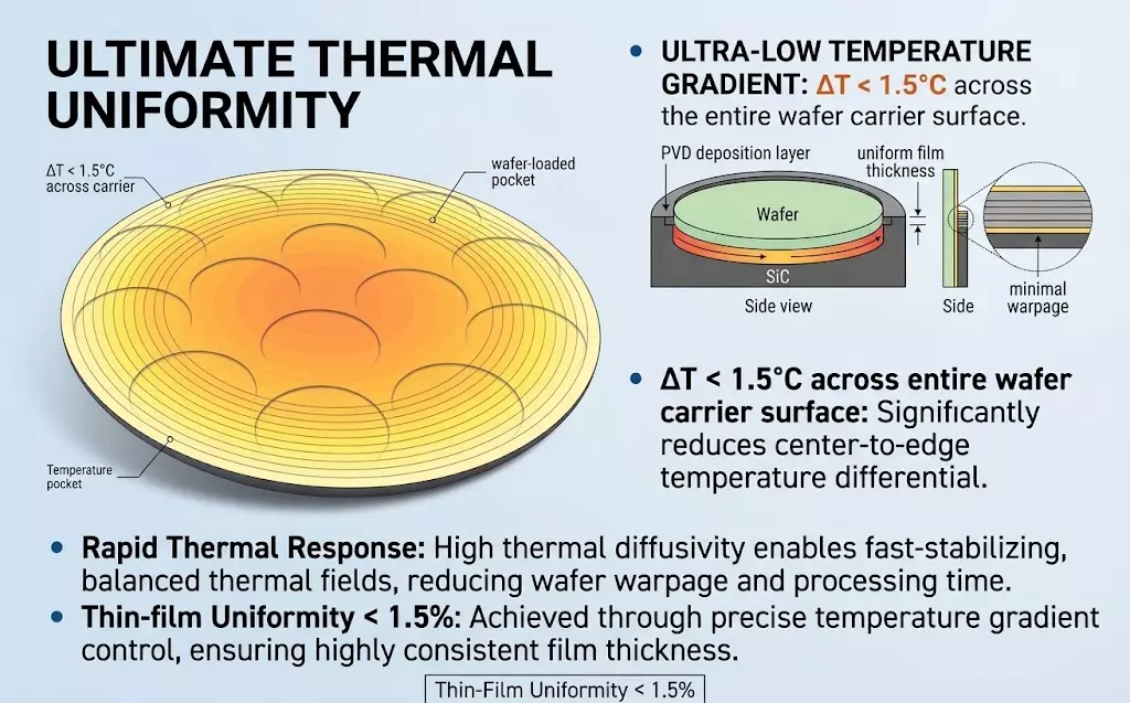 Advantages of silicon carbide PVD carriers-Anti-Ultimate thermal uniformity