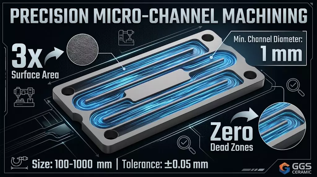 Microchannel precision machining can achieve a minimum diameter of 1 mm