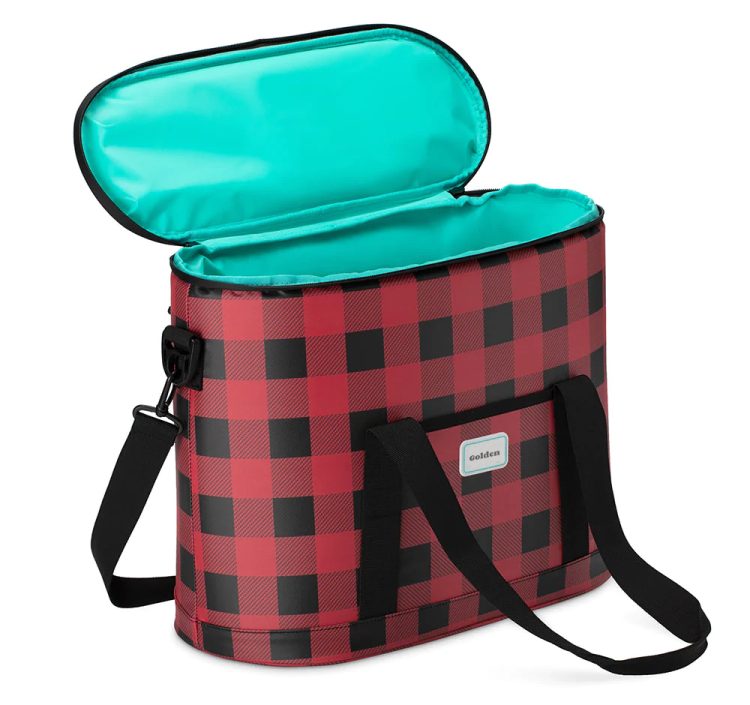 swig-life-signature-cooli-family-cooler-buffalo-plaid-front-open