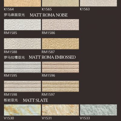 Matt Wall Tile Slate Stone Look Noise Look Roma Embossed Edge 150*500mm
