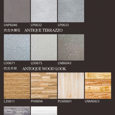 Antique Tile Marble Cement Terrazoo Wood Sandstone Cloth Look Tile 600*600mm