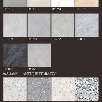 Antique Tile Marble Sandstone Terrazzo Look Tile 600*600mm