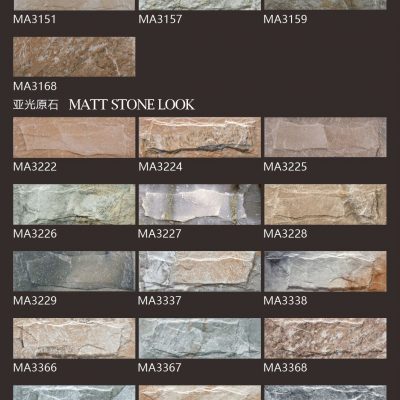 Matt Ceramic Wall Tile Stone Slate Triangle Noise Look 100*300mm