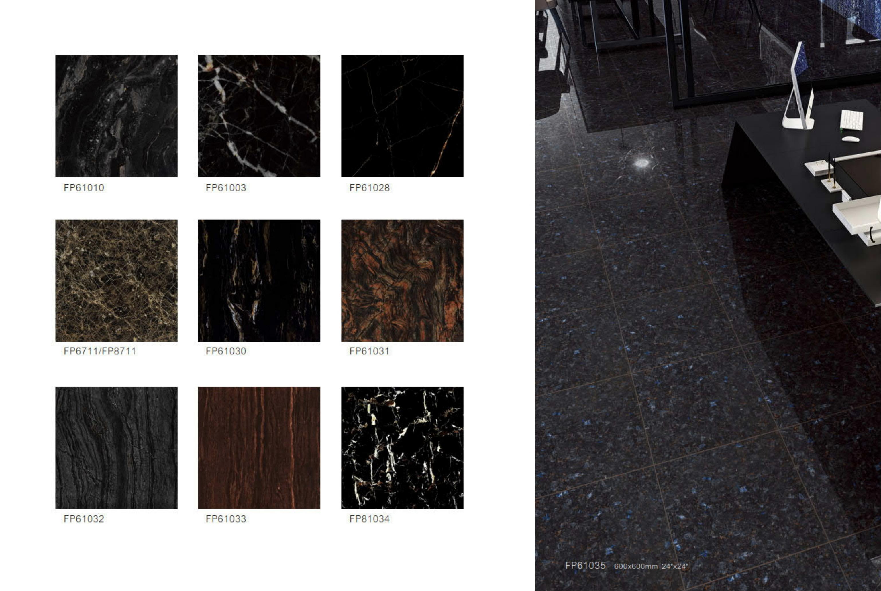 black ceramic tile