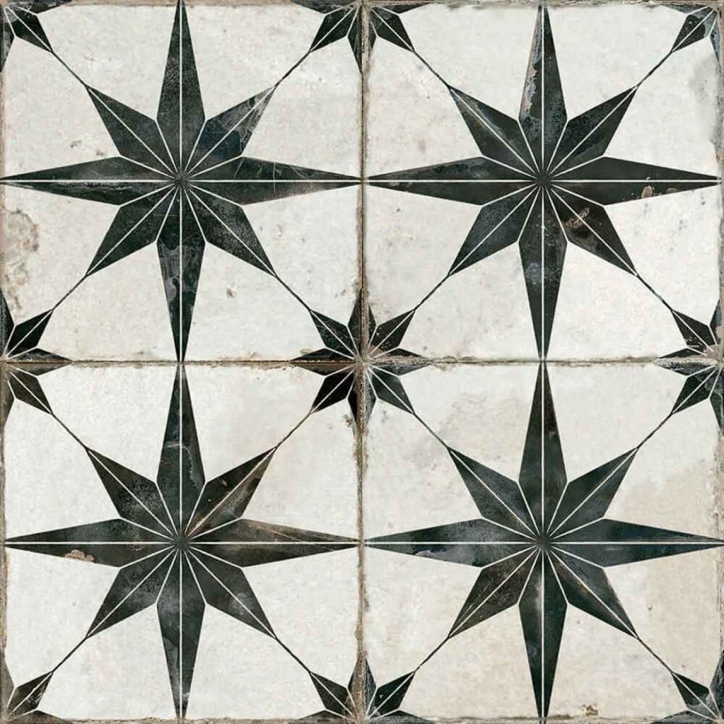 Wholesale home depot ceramic mosaic floor tile clearance vintage Onda White matte Texas star decorative patterned ceramic floor tile 4*4