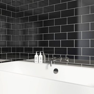 home depot flat black glossy ceramic subway tile imperial bianco London fog brick look gloss ceramic metro wall tile backsplash