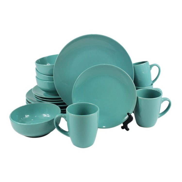 Grace Stoneware Dinnerware Set, Green