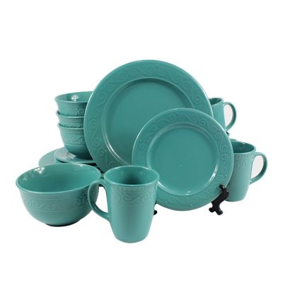 blue dinnerware