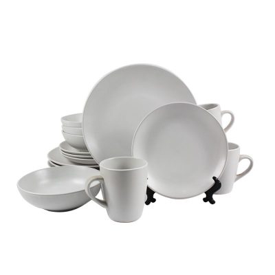 Stoneware Cream Contemporary Dinnerware Dish Set