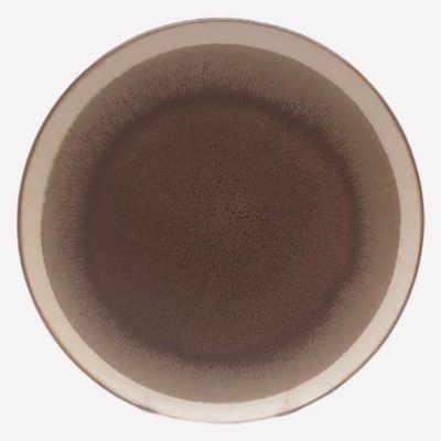 brown reactive stoneware plate