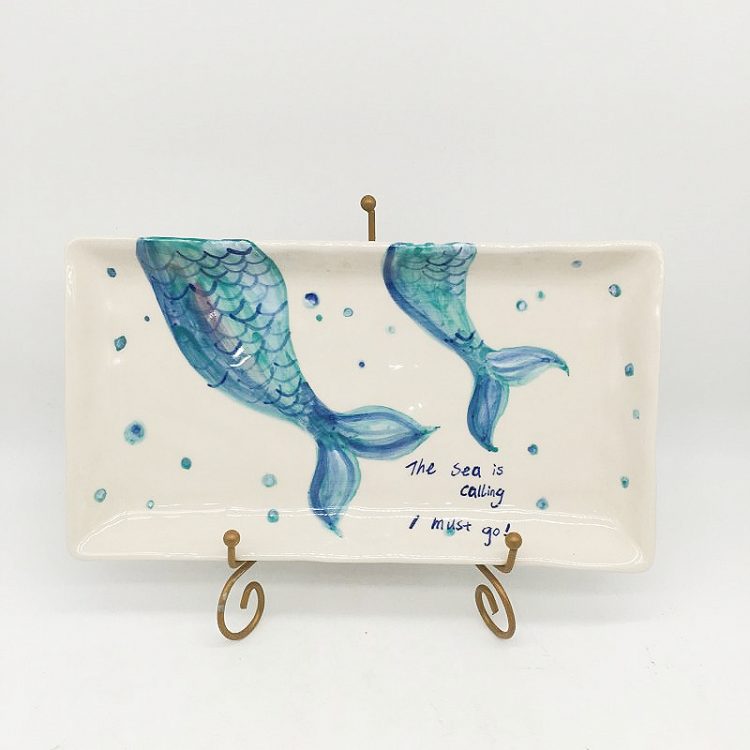 earthenware square plate