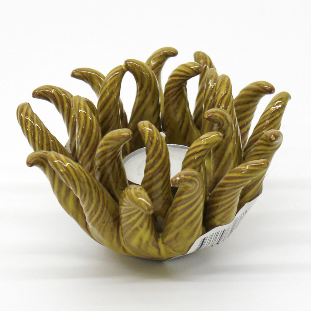 yellow candle holder