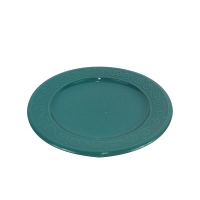 Round Decorated Stoneware Scallop Embossed Dinnerware Dish Set3