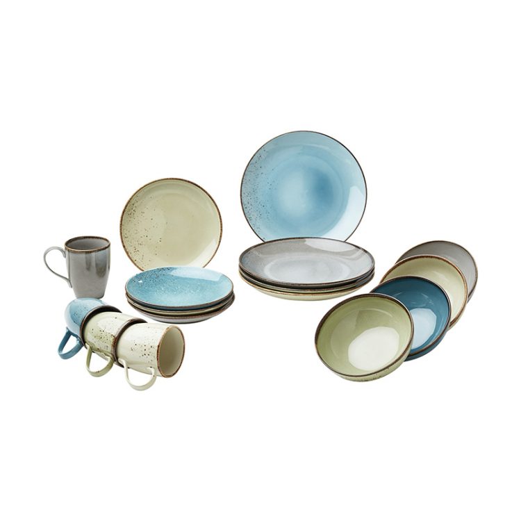Round Stoneware Luxurious Mellow Dinnerware Dish Set